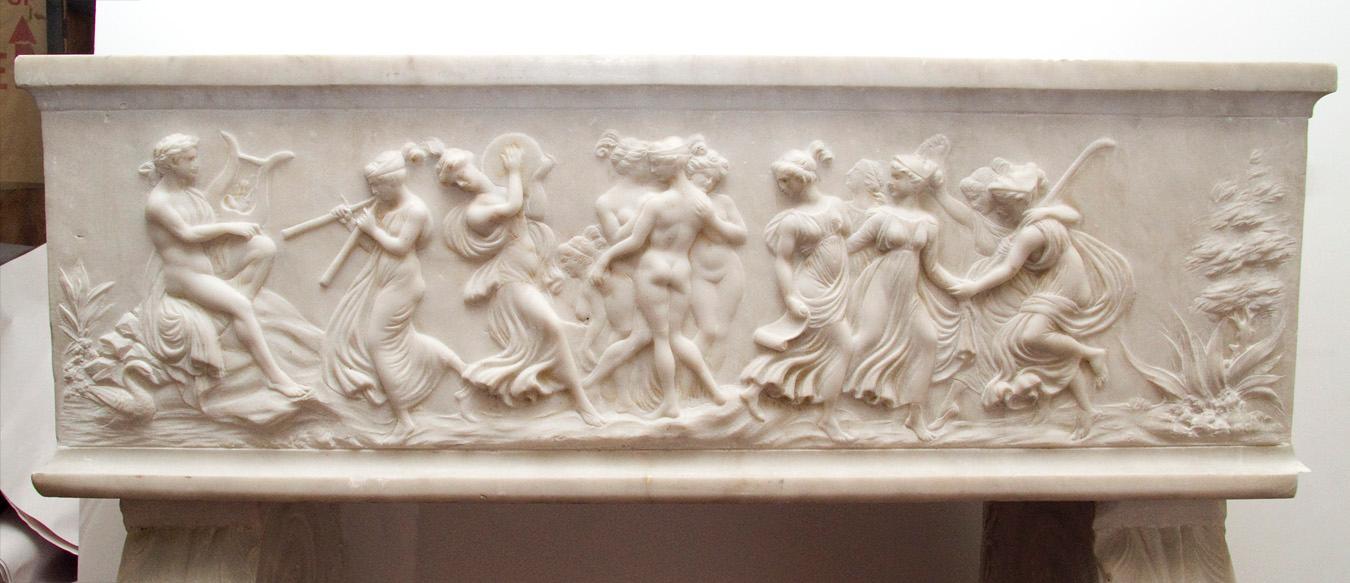 Antique Italian Neoclassical Carved Marble Jardiniere