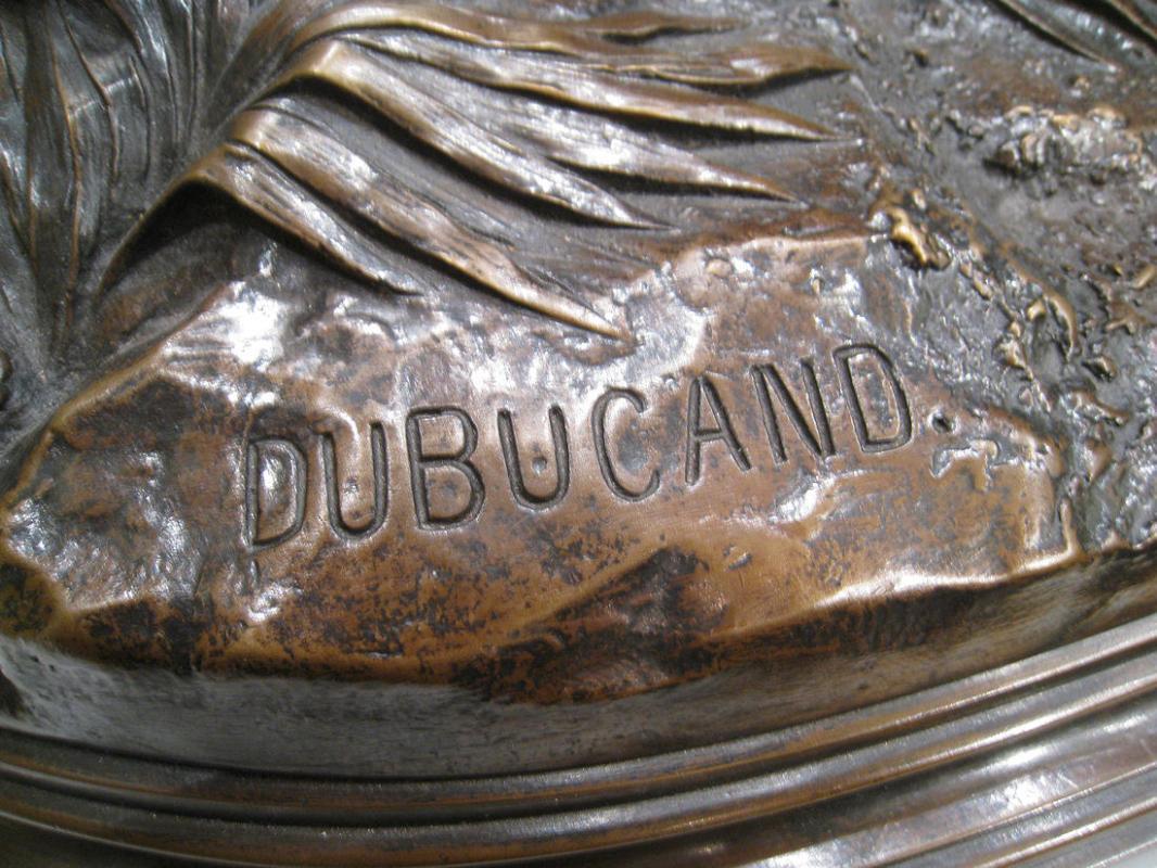 Alfred Dubucand Bedouin Ostrich Hunt Antique Orientalist Bronze Sculpture