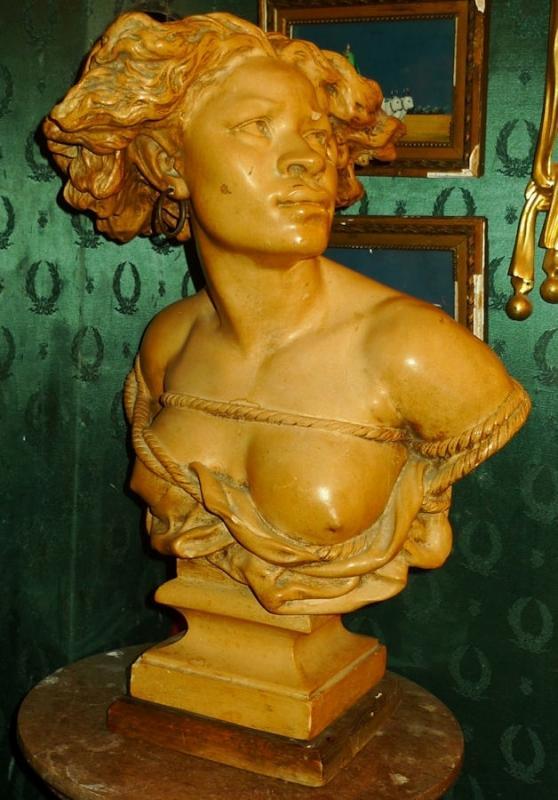 La Negresse Plaster Bust Sculpture After Jean Baptiste Carpeaux