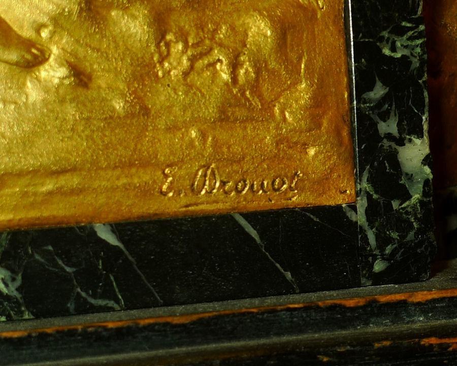 Edouard Drouot Classical Philosopher Scholar Bronze Sculpture