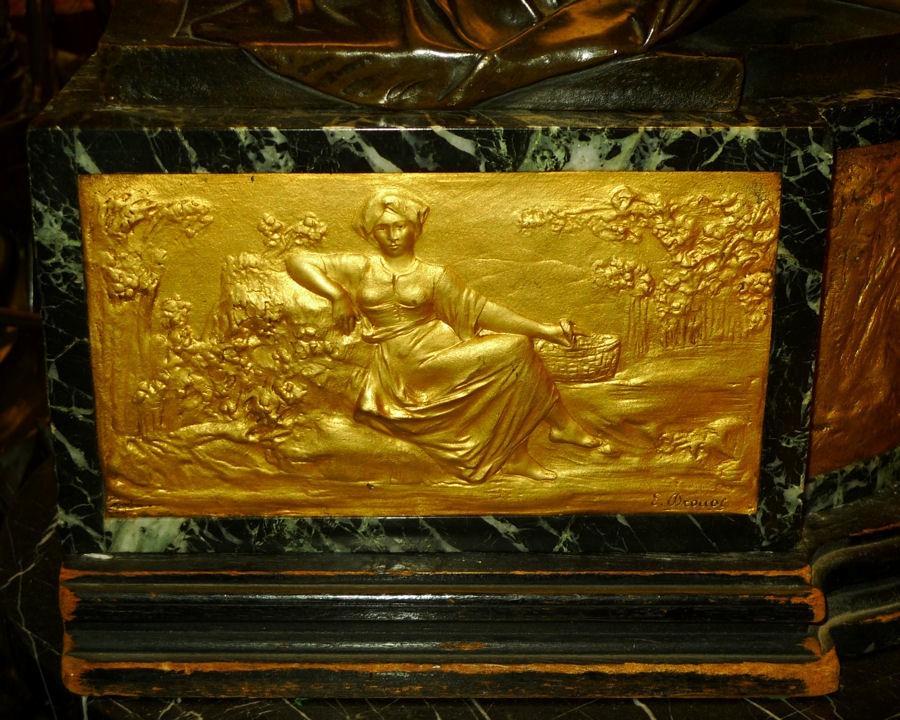 Edouard Drouot Classical Philosopher Scholar Bronze Sculpture