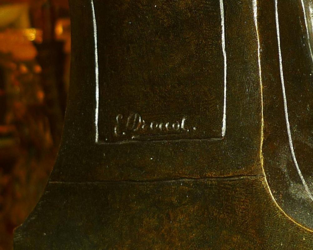 Edouard Drouot Classical Philosopher Scholar Bronze Sculpture