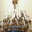 Antique French Regency Empire Style 8-Candle Gilt Bronze & Marble Chandelier