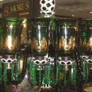 English Parcel Gilt Green Glass Chandelier for Islami or Moghul Indian Market