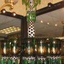 English Parcel Gilt Green Glass Chandelier for Islami or Moghul Indian Market