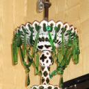 English Parcel Gilt Green Glass Chandelier for Islami or Moghul Indian Market