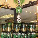 English Parcel Gilt Green Glass Chandelier for Islami or Moghul Indian Market