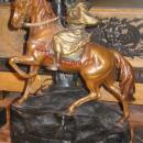 Bergman Orientalist Cold Painted Bronze Lamp with Glass Shade