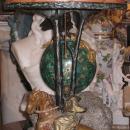 Bergman Orientalist Cold Painted Bronze Lamp with Glass Shade