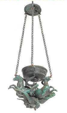 Antique Italian Grand Tour Bronze Lantern Chandelier