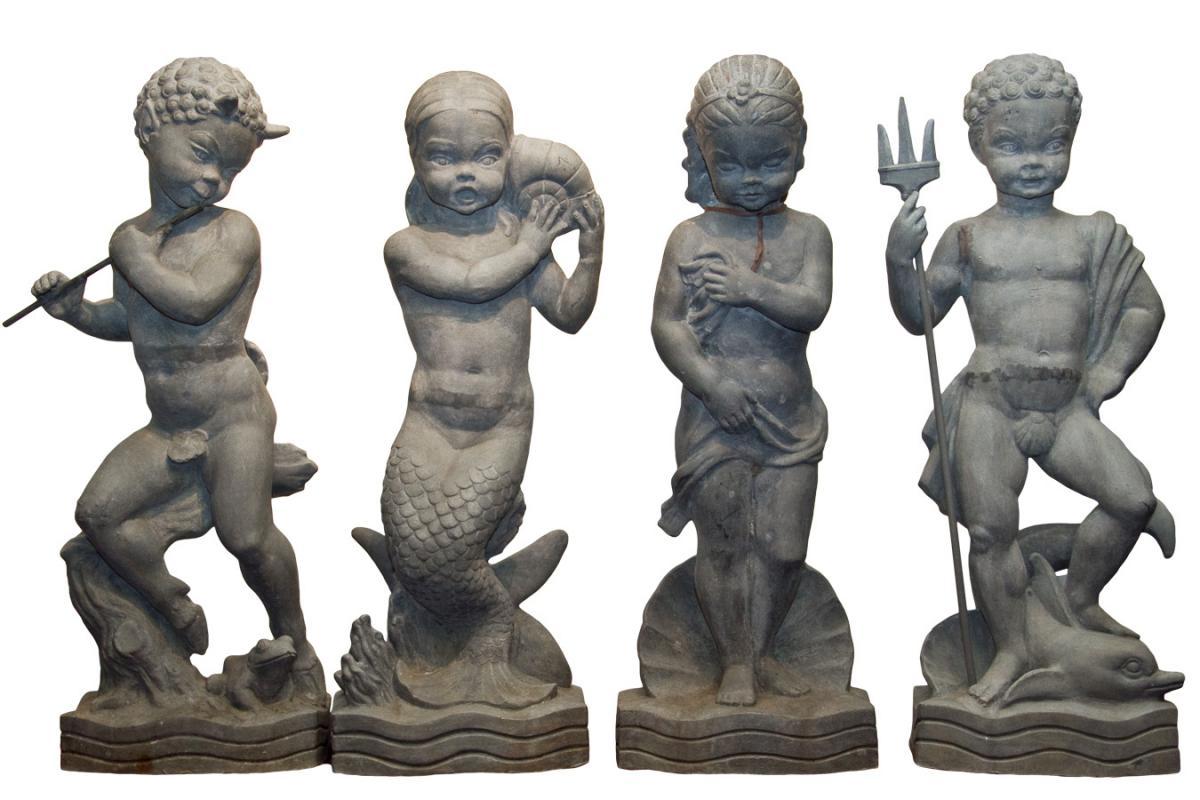 Wheeler Williams Neoclassical Lead Garden Statues Sculptures