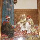 Orientalist Porcelain Plaque Arab Gentlemen Playing Backgammon After Margetson
