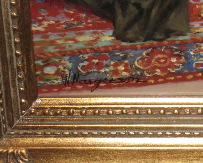 Orientalist Porcelain Plaque Arab Gentlemen Playing Backgammon After Margetson