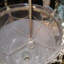 Antique English Regency Style Bronze Bell Jar Glass Lantern Chandelier