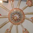 Rare Baccarat Rose Tiente Red & Amber Glass Chandelier