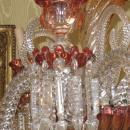 Rare Baccarat Rose Tiente Red & Amber Glass Chandelier