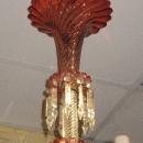 Rare Baccarat Rose Tiente Red & Amber Glass Chandelier