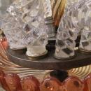 Rare Baccarat Rose Tiente Red & Amber Glass Chandelier