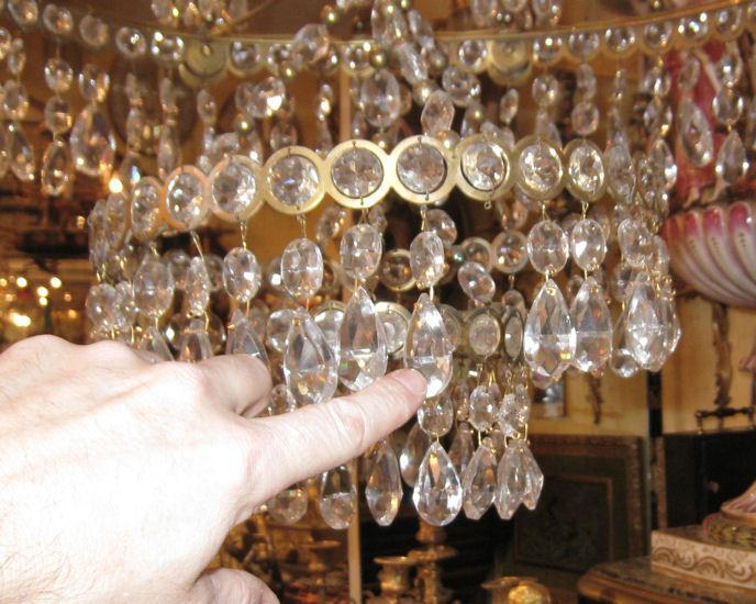 Antique Russian Empire Style Bronze Crystal Chandelier