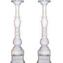 Pair E.F. Caldwell Italian Renaissance Marble Torchieres Torcheres