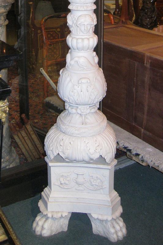 Pair E.F. Caldwell Italian Renaissance Marble Torchieres Torcheres