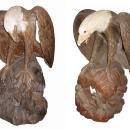 Pair Monumental Antique Japanese Meiji Carved Wooden Bald Eagle Sculptures