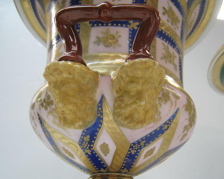 Matched Pair of Neoclassical Paris Campana Form Porcelain Vases
