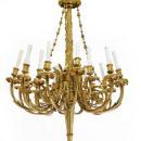 Louis XVI Style 18-Light Ormolu Bronze Chandelier After Pierre Gouthière
