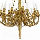 Louis XVI Style 18-Light Ormolu Bronze Chandelier After Pierre Gouthière