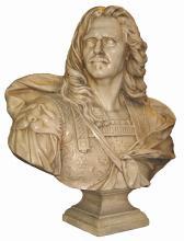 French Louis XIV General Henri de la Tour d'Auvergne Bust Sculpture After Derbais