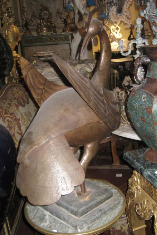 Antique Middle Eastern Arabic Islamic Qajar Persian Copper Bird Sculpture