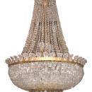 Antique French Louis XVI Style Beaded Crystal Gilt Brass Chandelier