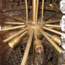 Antique French Louis XVI Style Beaded Crystal Gilt Brass Chandelier