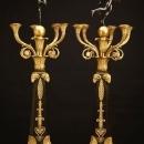 Pair Antique French Empire Ormolu Bronze Candelabra After Giambologna