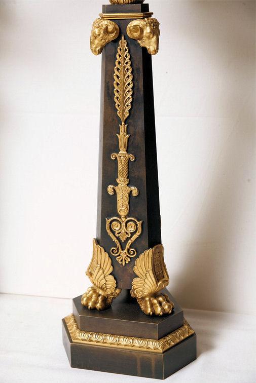 Pair Antique French Empire Ormolu Bronze Candelabra After Giambologna