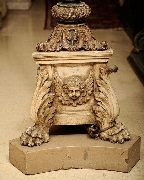 Pair Antique Renaissance Style Torchiere Torchere Candelabra
