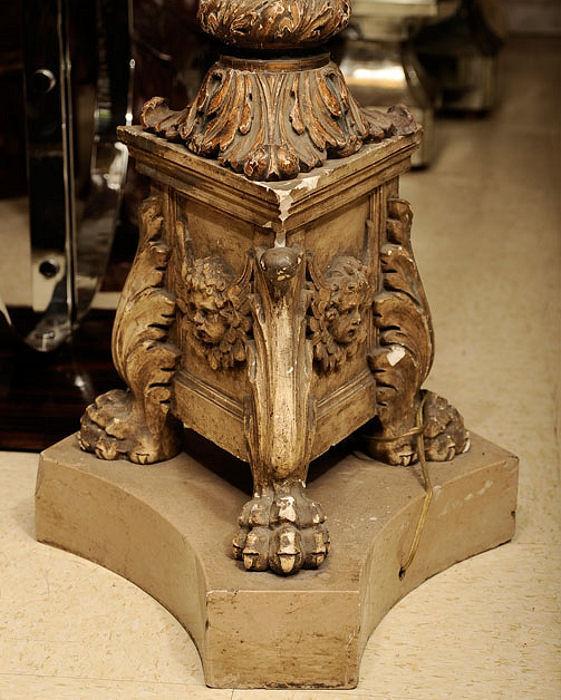 Pair Antique Renaissance Style Torchiere Torchere Candelabra