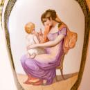 Pair Tall Antique French Paris Porcelain Neoclassical Vases