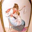 Pair Tall Antique French Paris Porcelain Neoclassical Vases