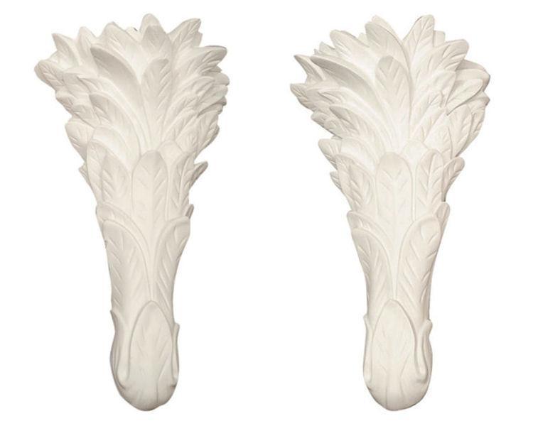 Pair Plaster Palm Form Sconces After Serge Roche