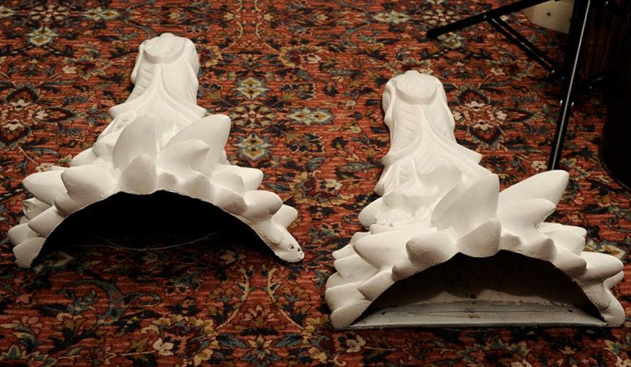 Pair Plaster Palm Form Sconces After Serge Roche