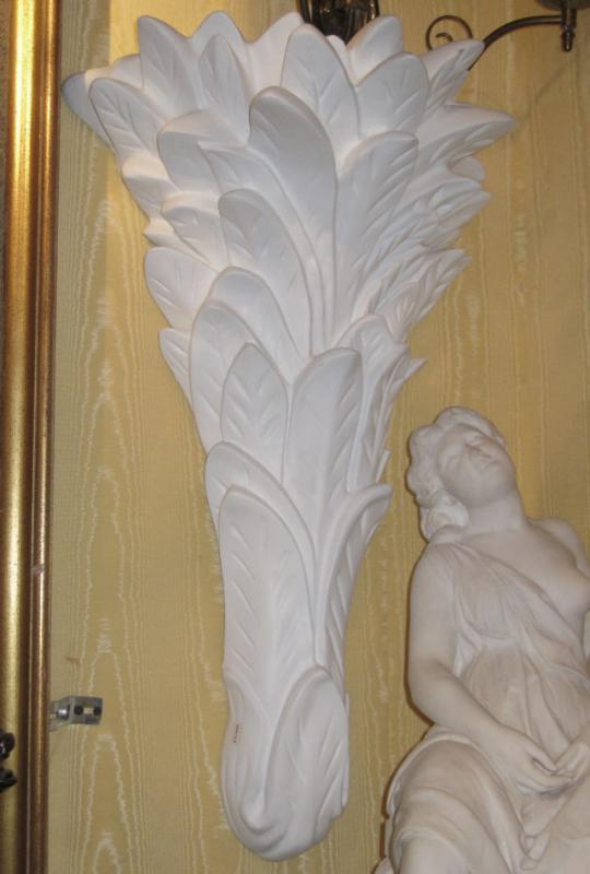 Pair Plaster Palm Form Sconces After Serge Roche