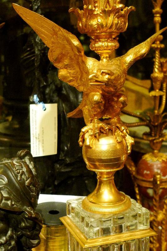 Pair Louis XV Federal Regency Style Gilt Bronze Candelabra with Eagles
