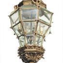 Antique French Louis XV Style Bronze Metal Lantern Chandelier