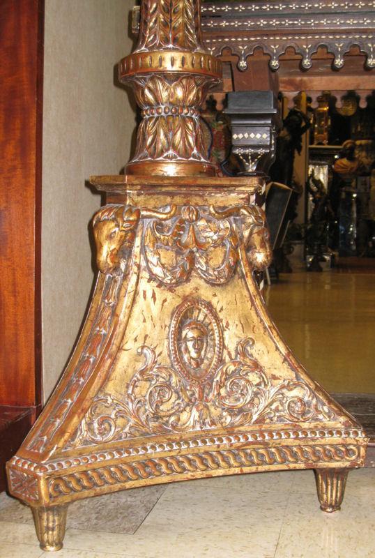 Pair Regency Style Parcel Gilt Torchieres Pedestals or Plant Stands