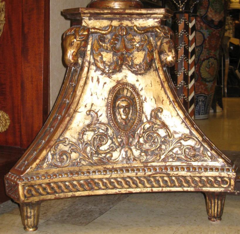 Pair Regency Style Parcel Gilt Torchieres Pedestals or Plant Stands