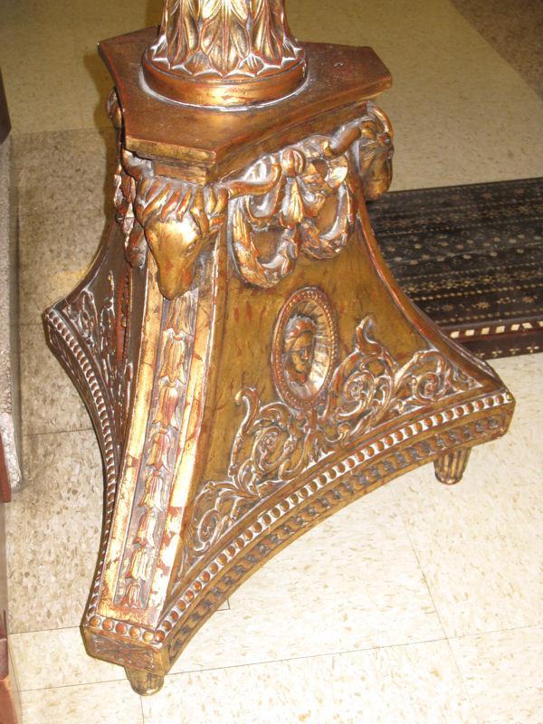 Pair Regency Style Parcel Gilt Torchieres Pedestals or Plant Stands
