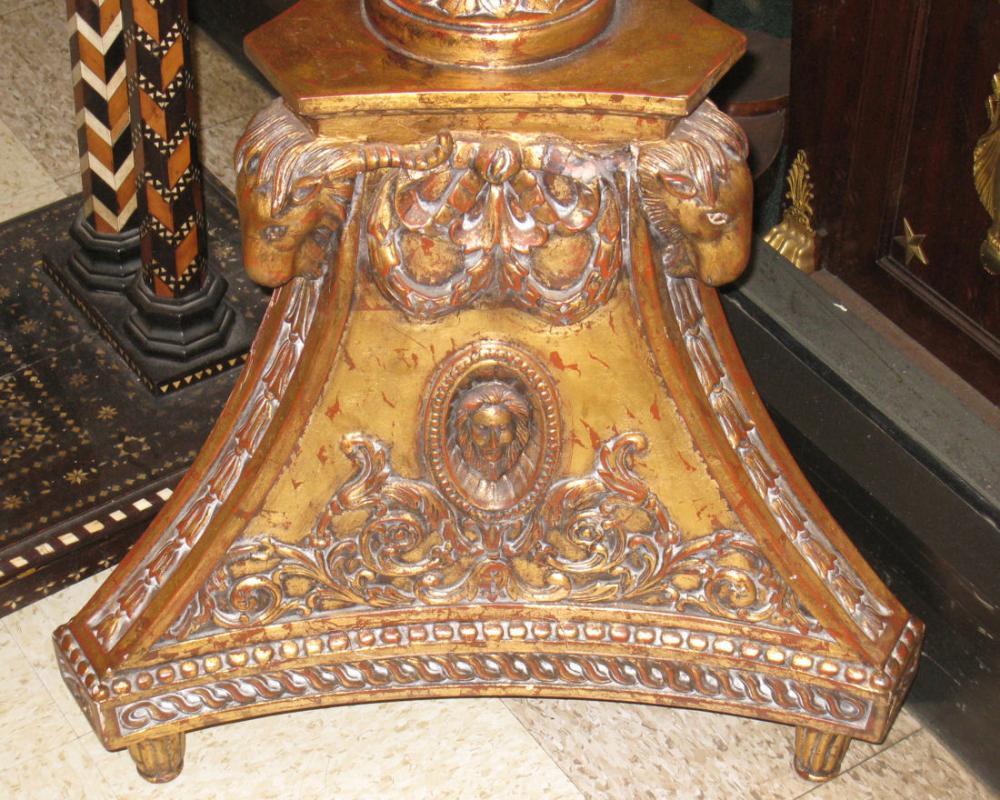 Pair Regency Style Parcel Gilt Torchieres Pedestals or Plant Stands