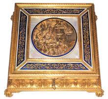 Antique Romantic French Gilt Bronze Jewelry Casket Dresser Box