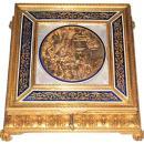 Antique Romantic French Gilt Bronze Jewelry Casket Dresser Box